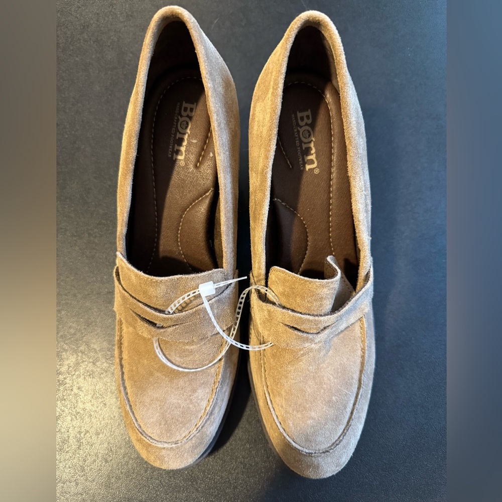 Born Light Brown Suede Loafers